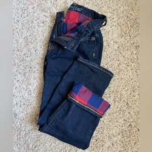 Boys | Gap kids | Straight | Dark wash | adjustable waist |flannel lined | jeans